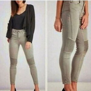 Pistola Audrey Moto Knee Skinny Jeans Green 30